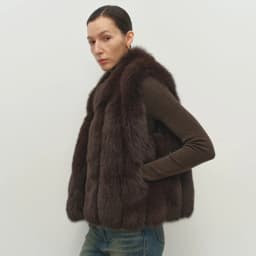 Faux Fox Fur Women Winter Warm Coat Sleeveless Short Cut Stand Collar Women Faux Fur Vest