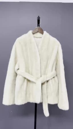 DEAT 2026 Autumn Winter New Fashion Style Faux Mink Fur Belted Coat For Women High Quality Soft Lace-up Waist Jacket 11A07840