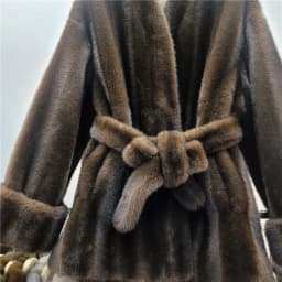 DEAT 2026 Autumn Winter New Fashion Style Faux Mink Fur Belted Coat For Women High Quality Soft Lace-up Waist Jacket 11A07840