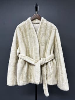 DEAT 2026 Autumn Winter New Fashion Style Faux Mink Fur Belted Coat For Women High Quality Soft Lace-up Waist Jacket 11A07840