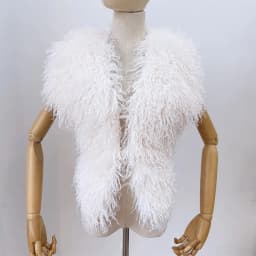 LANMREM 2025 New Faux Fur Vest For Women Imitation Shearling Sexy Backless Halter Top Autumn Winter Chic Clothing 2DB4916
