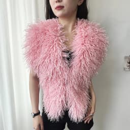 LANMREM 2025 New Faux Fur Vest For Women Imitation Shearling Sexy Backless Halter Top Autumn Winter Chic Clothing 2DB4916