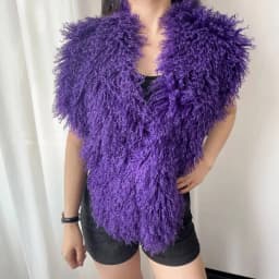 LANMREM 2025 New Faux Fur Vest For Women Imitation Shearling Sexy Backless Halter Top Autumn Winter Chic Clothing 2DB4916