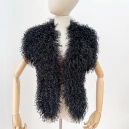 LANMREM 2025 New Faux Fur Vest For Women Imitation Shearling Sexy Backless Halter Top Autumn Winter Chic Clothing 2DB4916