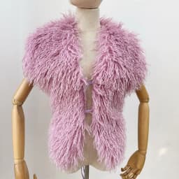 LANMREM 2025 New Faux Fur Vest For Women Imitation Shearling Sexy Backless Halter Top Autumn Winter Chic Clothing 2DB4916