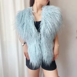 LANMREM 2025 New Faux Fur Vest For Women Imitation Shearling Sexy Backless Halter Top Autumn Winter Chic Clothing 2DB4916