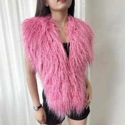 LANMREM 2025 New Faux Fur Vest For Women Imitation Shearling Sexy Backless Halter Top Autumn Winter Chic Clothing 2DB4916