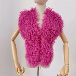 LANMREM 2025 New Faux Fur Vest For Women Imitation Shearling Sexy Backless Halter Top Autumn Winter Chic Clothing 2DB4916