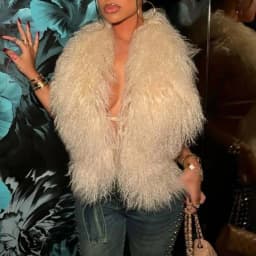 LANMREM 2025 New Faux Fur Vest For Women Imitation Shearling Sexy Backless Halter Top Autumn Winter Chic Clothing 2DB4916