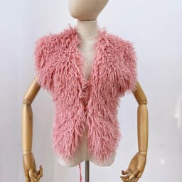 LANMREM 2025 New Faux Fur Vest For Women Imitation Shearling Sexy Backless Halter Top Autumn Winter Chic Clothing 2DB4916