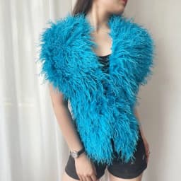LANMREM 2025 New Faux Fur Vest For Women Imitation Shearling Sexy Backless Halter Top Autumn Winter Chic Clothing 2DB4916
