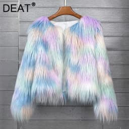 DEAT Fur Imitation Fur Coat Korean Version Pure Color Beach Wool Women's Short Coat Straight 2026 Winter Wram Jackets 11A06487