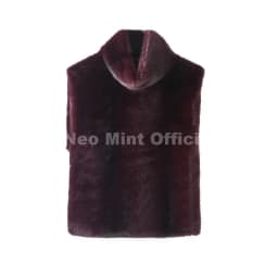 Neo Mint Eco Mink Fur Tank Top Sleeveless Jacket Coat Women 2025 Brand Fashion Faux Fur Sable Vest Crop Autumn Winter Turtleneck