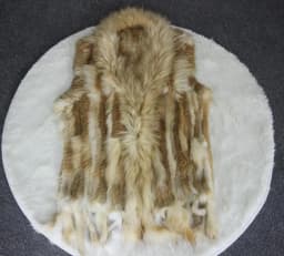 New Real ladies Genuine Knitted Rabbit Fur Vest With Raccoon Fur Trimming Waistcoat Winter Fur Jacket harppihop fur