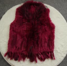 New Real ladies Genuine Knitted Rabbit Fur Vest With Raccoon Fur Trimming Waistcoat Winter Fur Jacket harppihop fur