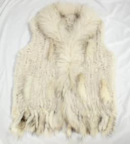 New Real ladies Genuine Knitted Rabbit Fur Vest With Raccoon Fur Trimming Waistcoat Winter Fur Jacket harppihop fur