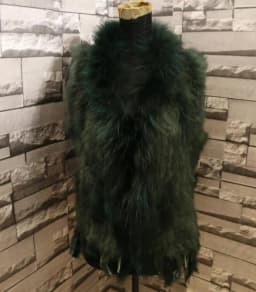 New Real ladies Genuine Knitted Rabbit Fur Vest With Raccoon Fur Trimming Waistcoat Winter Fur Jacket harppihop fur