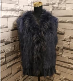 New Real ladies Genuine Knitted Rabbit Fur Vest With Raccoon Fur Trimming Waistcoat Winter Fur Jacket harppihop fur