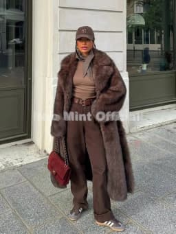 Neo Mint Vintage Luxury Long Faux Fox Fur Coat Women 2024 Winter Warm Fluffy Fur Jacket Female Street Furry Outerwear Overcoat