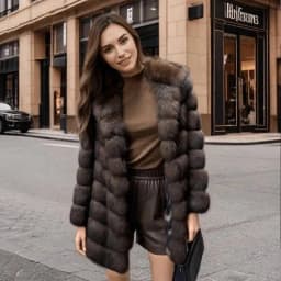 LANMREM Brown Hooded Women's Faux Mink Fur Coat Thick Autumn Winter Chic New Cardigan Mid Length Loose Warm Jackets 2DB4632