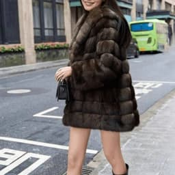 LANMREM Brown Hooded Women's Faux Mink Fur Coat Thick Autumn Winter Chic New Cardigan Mid Length Loose Warm Jackets 2DB4632