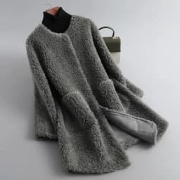 2024 Winter Women New Korean Granulated Sheep Shearling Fur Coat Cardigan Female Mid-Length Lamb Hair Faux Fur All-in-one Coat