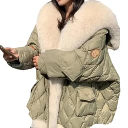 2026 Luxury Fox Fur Collar Long Coats Women Winter Soft Warm Loose Jacket Puffer Parka Female Windproof Snow Outwear Coats