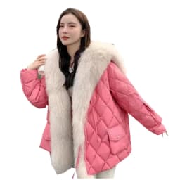2026 Luxury Fox Fur Collar Long Coats Women Winter Soft Warm Loose Jacket Puffer Parka Female Windproof Snow Outwear Coats