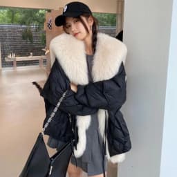 2026 Luxury Fox Fur Collar Long Coats Women Winter Soft Warm Loose Jacket Puffer Parka Female Windproof Snow Outwear Coats