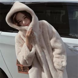 2026 NEW Thicken Mink Fur Coat Woman Cotton-padded Jackets Hooded Overcoat Autumn Winter Young Lady Oversize Faux Fur Long Coats