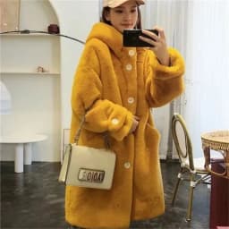 2026 NEW Thicken Mink Fur Coat Woman Cotton-padded Jackets Hooded Overcoat Autumn Winter Young Lady Oversize Faux Fur Long Coats
