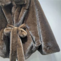 HKSH 2025 Winter New Women's Faux Fur Coat Hooded Batwing Sleeve Sashes Fashion Elegant Luxury High-end Tide Warm Jacket HK16165