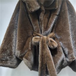 HKSH 2025 Winter New Women's Faux Fur Coat Hooded Batwing Sleeve Sashes Fashion Elegant Luxury High-end Tide Warm Jacket HK16165