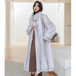 Women's long mink coat winter new fashion stand collar warm fur coat casual large size