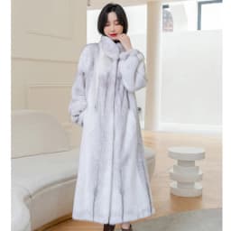 Women's long mink coat winter new fashion stand collar warm fur coat casual large size