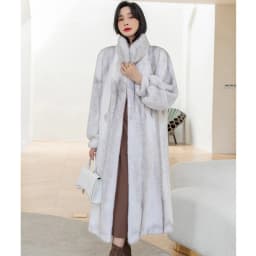 Women's long mink coat winter new fashion stand collar warm fur coat casual large size