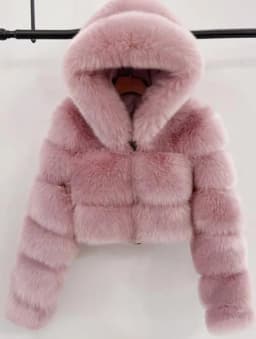 CM.YAYA Women Faux Fur Coats Solid Hooded Straight Short Coat Warm Soft Easy-matching Crop Tops Female Fashion Streetwear Winter