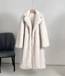 Faux Fur Coat Women Long Coats Thick Warm Turn Down Collar Y2k Streetwear Jacket Elegant Spring Outerwear Autumn Winter Jackets