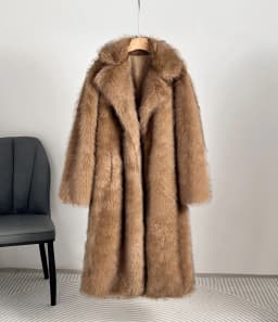 Faux Fur Coat Women Long Coats Thick Warm Turn Down Collar Y2k Streetwear Jacket Elegant Spring Outerwear Autumn Winter Jackets