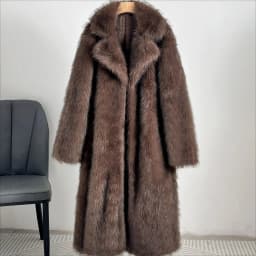 Faux Fur Coat Women Long Coats Thick Warm Turn Down Collar Y2k Streetwear Jacket Elegant Spring Outerwear Autumn Winter Jackets