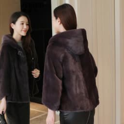 Mink coat ladies full mink grass coat Mink short winter fashion casual hoodie jacket
