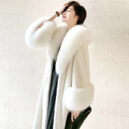 Women's winter fur long mink coat Fox fur collar casual warm windbreaker