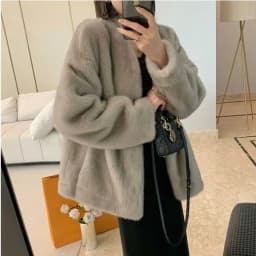 Faux Mink Fur Coats for Women,Covered Button Short Jackets,V-Neck Overcoat,Female Clothes,Thicken Warm ,Preppy Style，New，Winter