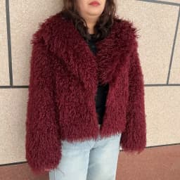 Women's Fake Mongolian Fur Coat with Big Collar, Autumn and Winter Fashionable Faux Fur Coat, Beach Wool Jacket