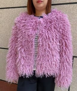 Women's Fake Mongolian Fur Coat with Big Collar, Autumn and Winter Fashionable Faux Fur Coat, Beach Wool Jacket
