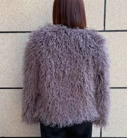 Women's Fake Mongolian Fur Coat with Big Collar, Autumn and Winter Fashionable Faux Fur Coat, Beach Wool Jacket