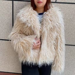Women's Fake Mongolian Fur Coat with Big Collar, Autumn and Winter Fashionable Faux Fur Coat, Beach Wool Jacket