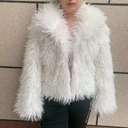 Women's Fake Mongolian Fur Coat with Big Collar, Autumn and Winter Fashionable Faux Fur Coat, Beach Wool Jacket