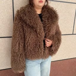 Women's Fake Mongolian Fur Coat with Big Collar, Autumn and Winter Fashionable Faux Fur Coat, Beach Wool Jacket
