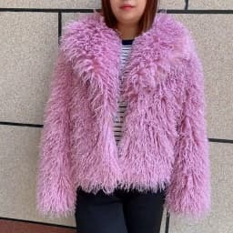 Women's Fake Mongolian Fur Coat with Big Collar, Autumn and Winter Fashionable Faux Fur Coat, Beach Wool Jacket